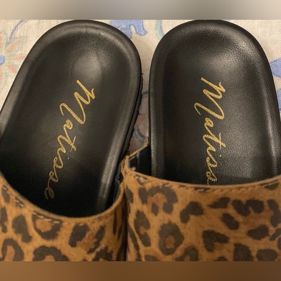 New Matisse Suede Leather Leopard Print Women's Slide Sandals - Picture 8 of 10